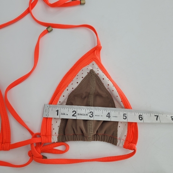Vitamin A orange brown two peice bikini tid up top cheeky bottom Medium - Picture 7 of 8